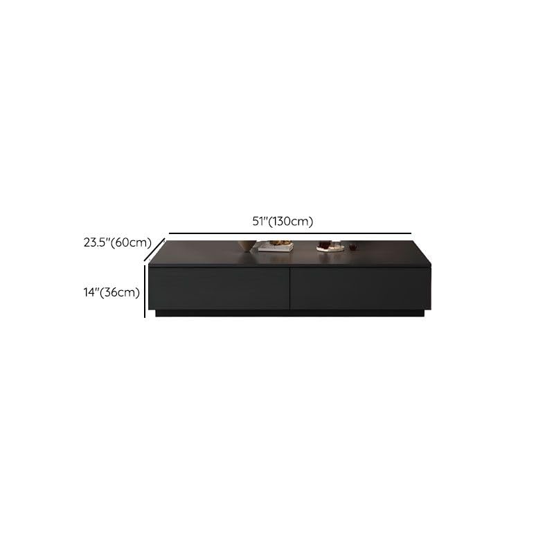 Black Wooden Coffee Table with Storage Drawers D1087
