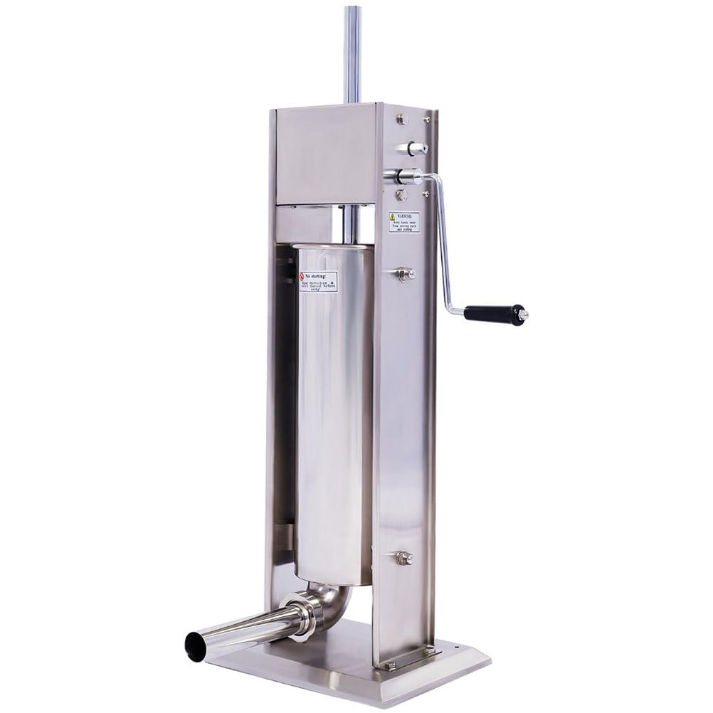 7L Stainless Steel Vertical Sausage Stuffer with 4 Stuffing Tubes R299813