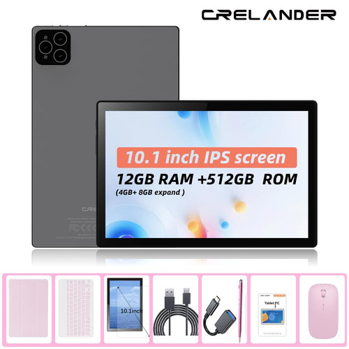 10.1 Inch Android 13 Tablet with SIM Card Slot, 12GB+512GB, Pink H877