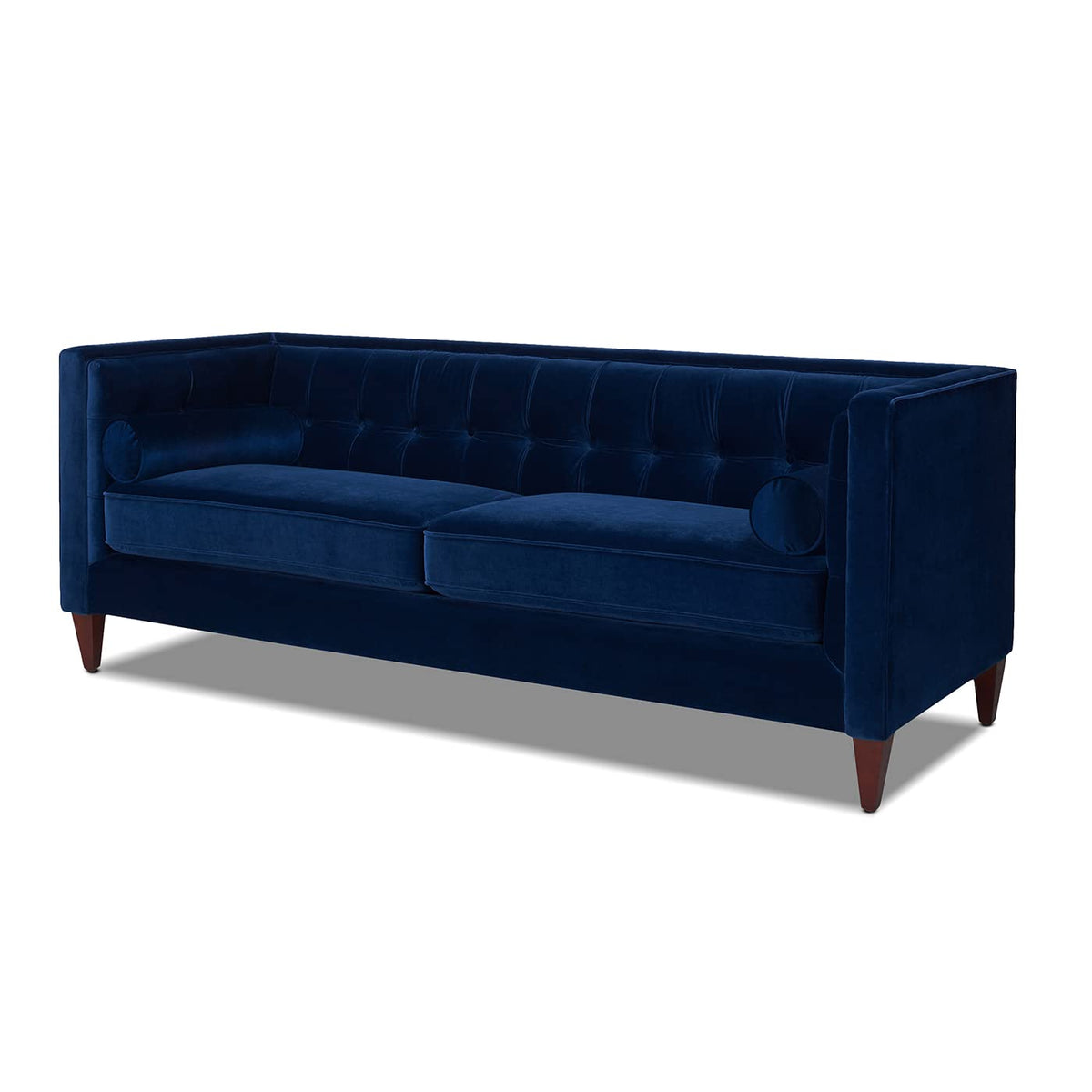 84" Navy Blue Velvet Tufted Sofa I394488