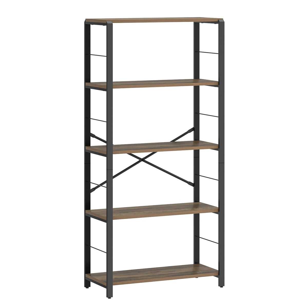 5 Tier Wood and Metal Bookshelf D873