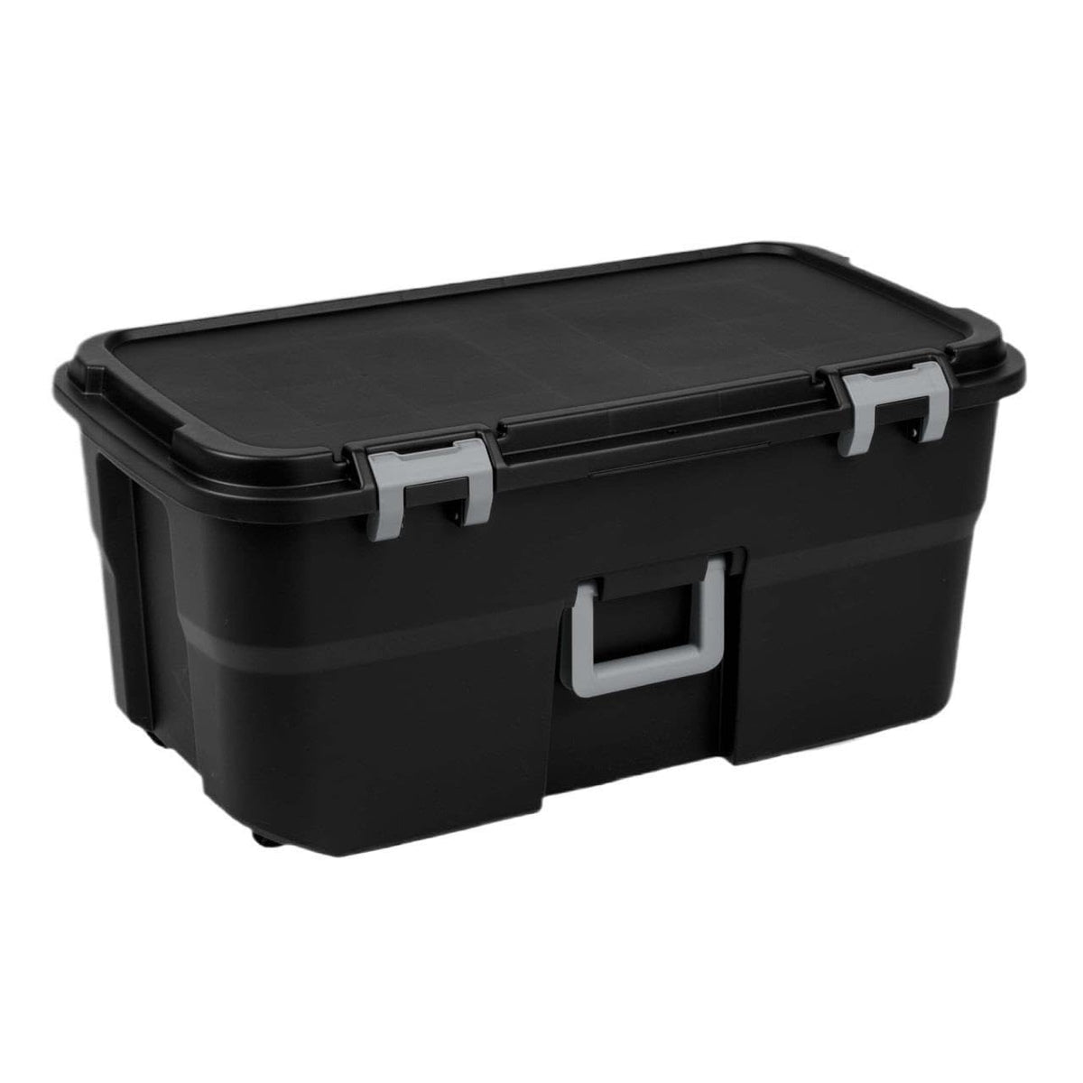 22 Gallon Black Wheeled Plastic Storage Trunk O77298