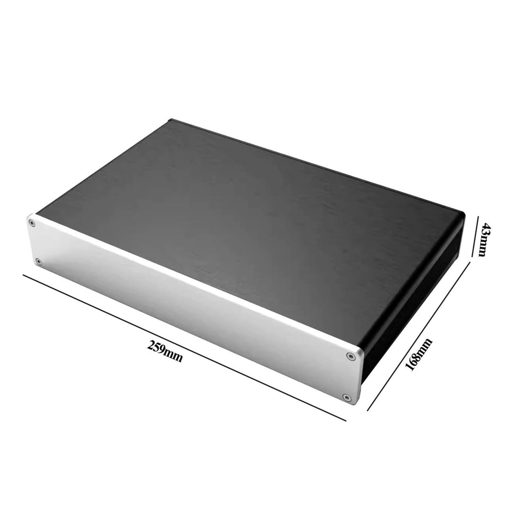 Aluminum Amplifier Chassis 259 * 43 * 168mm Black M797