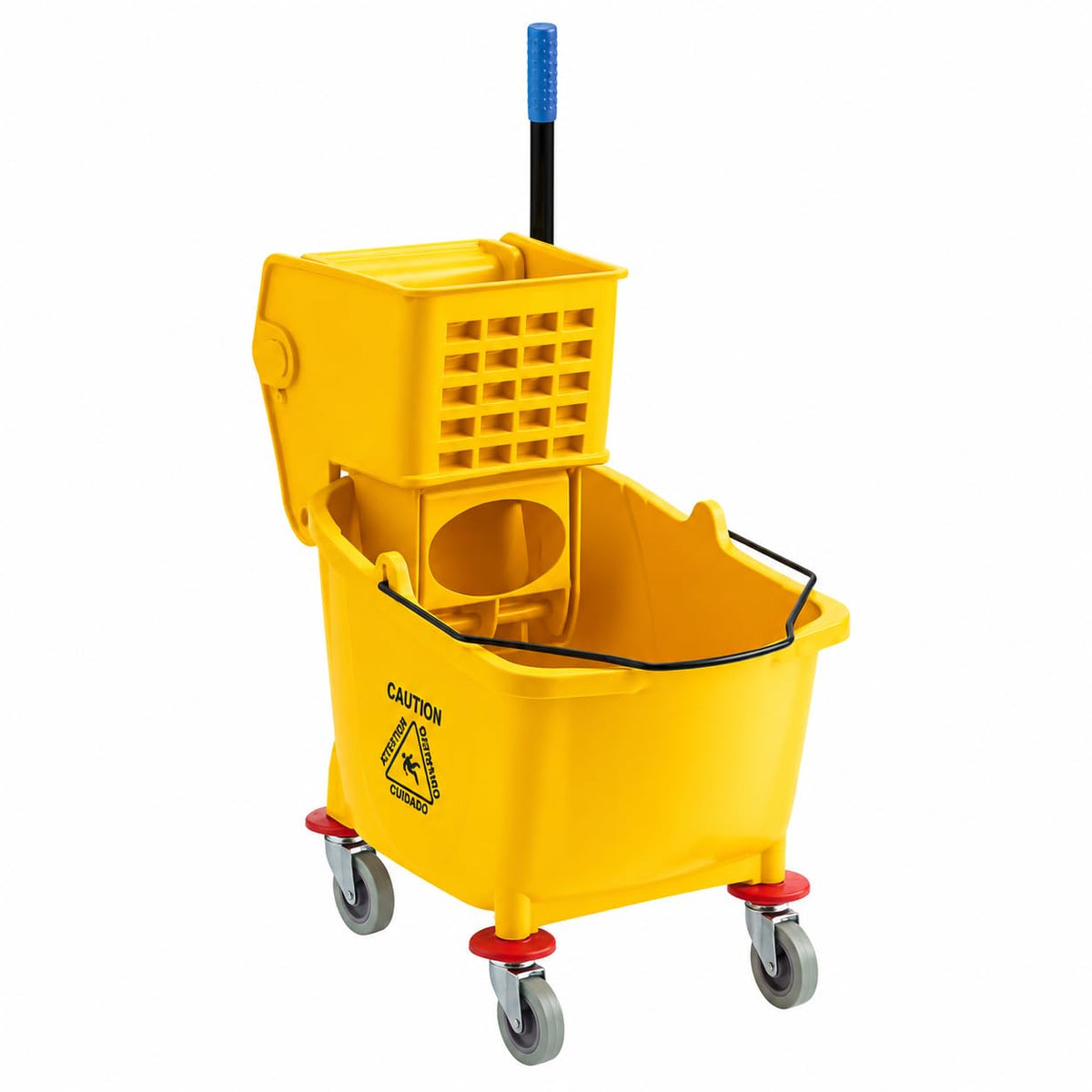 Yellow 35 Quart Mop Bucket with Wringer on Wheels F54961