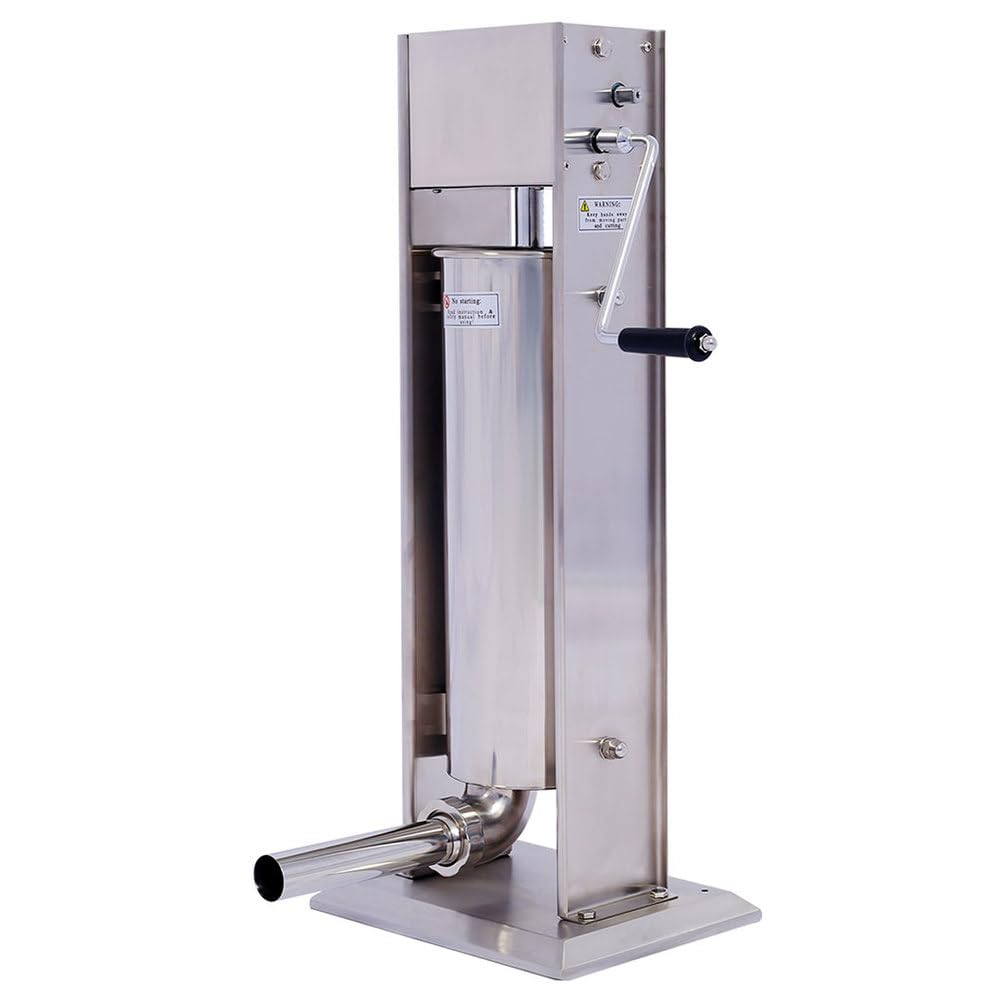7L Stainless Steel Vertical Sausage Stuffer with 4 Stuffing Tubes R299813