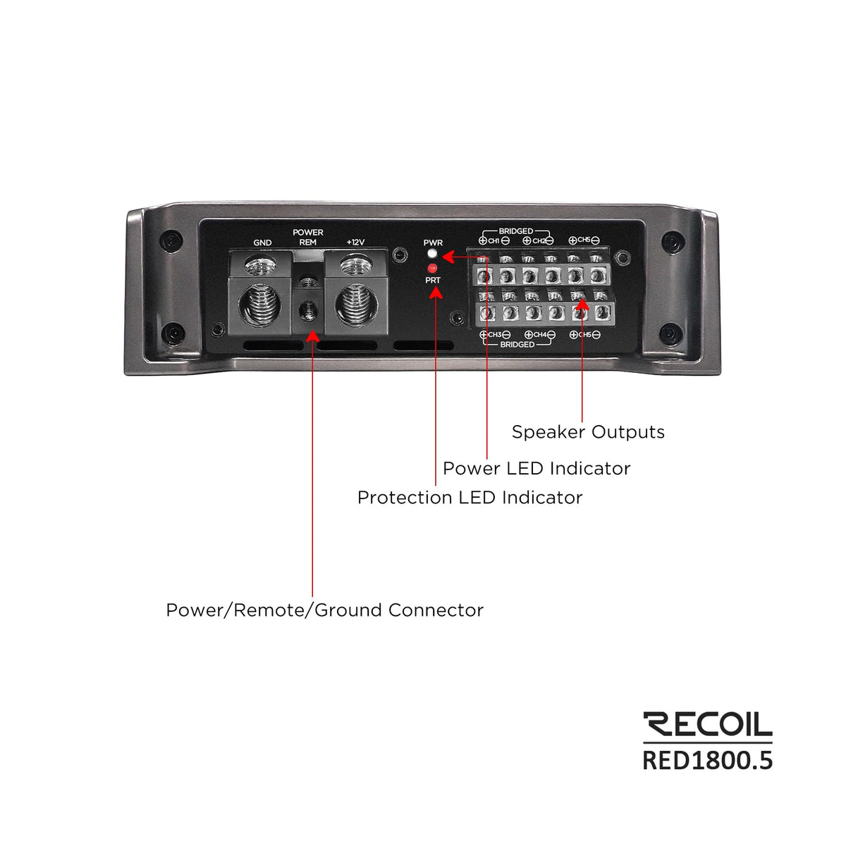 5-Channel Car Audio Amplifier 1800W Y10947
