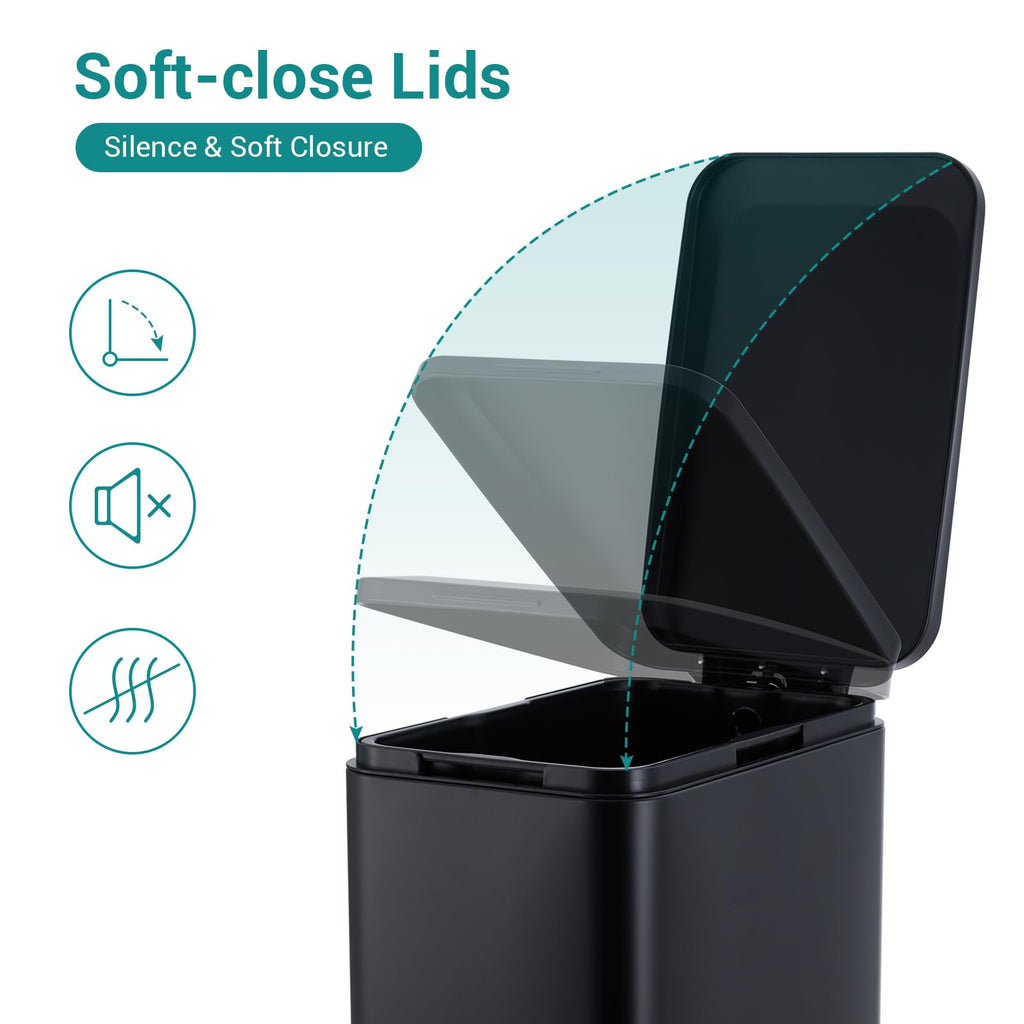 50L Slim Stainless Steel Trash Can with Lid G794