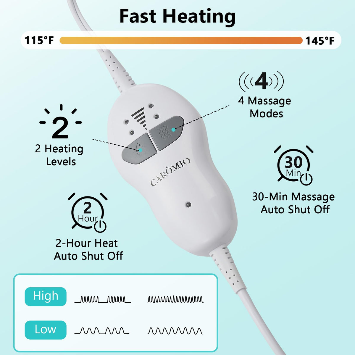 4 Massaging Heating Pad F62353