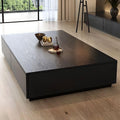 Black Wooden Coffee Table with Storage Drawers D1087