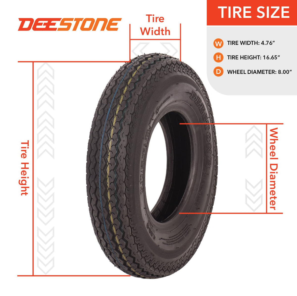 4.80-8 2 Tires 6 Ply Trailer D278645