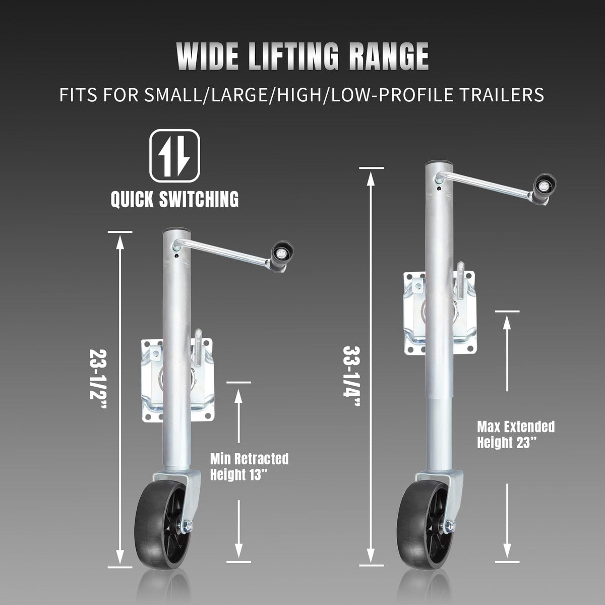 1000 lbs Trailer Jack with Wheel T62220
