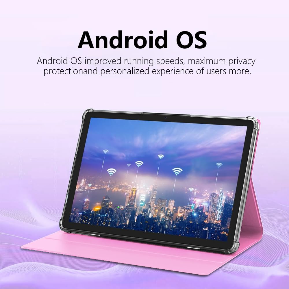 10.1 Inch Android 13 Tablet with SIM Card Slot, 12GB+512GB, Pink H877