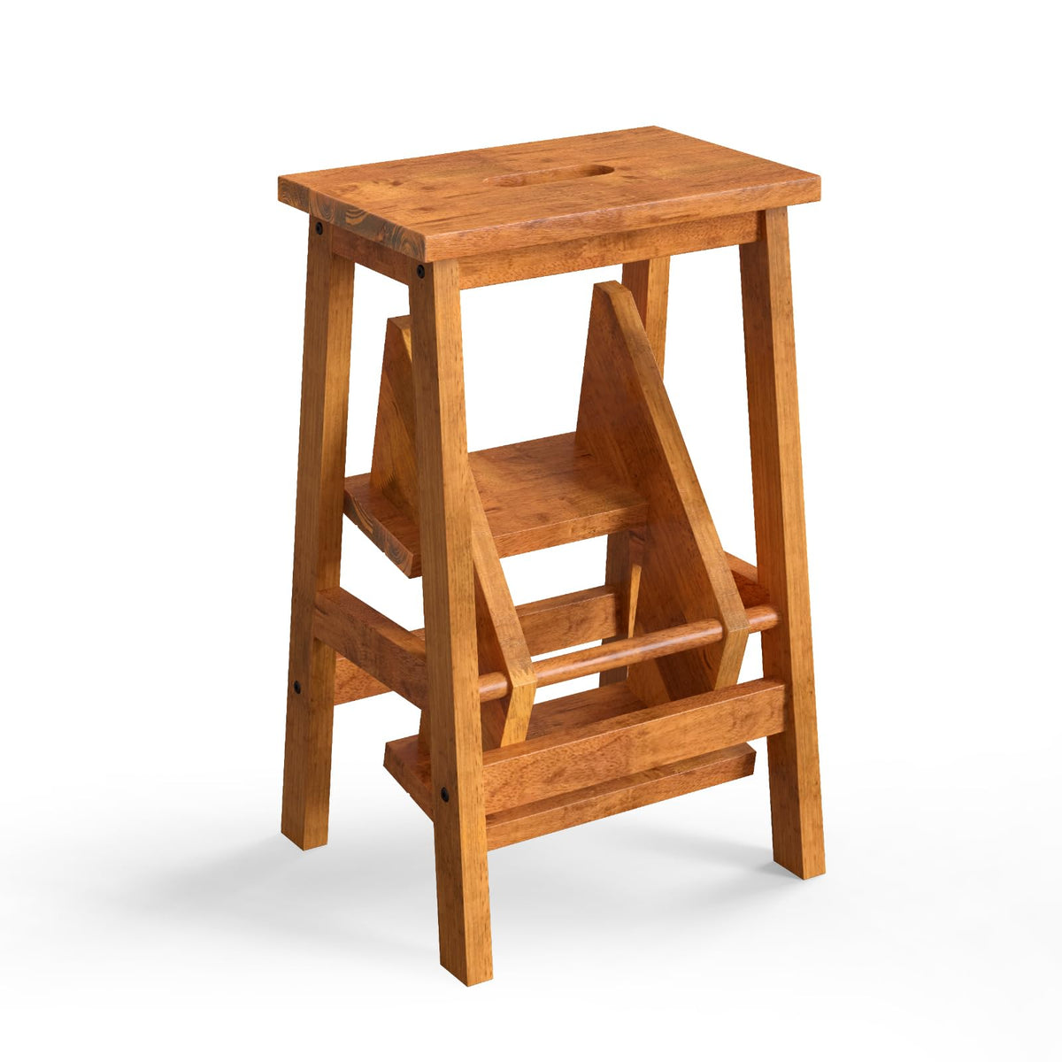 3 Tier Wood Step Ladder with Anti-Slip E6679