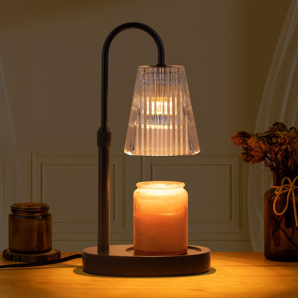 Electric Candle Warmer Lamp with Dimmer Adjustable Height Timer Glass O33098