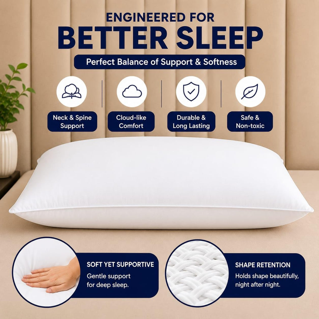 King Size White Microfiber Bed Pillows Set of 2 C7717