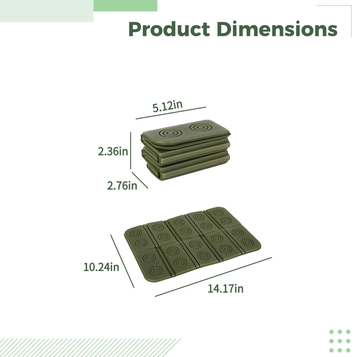 2 Pcs Waterproof Folding Foam Mats M174