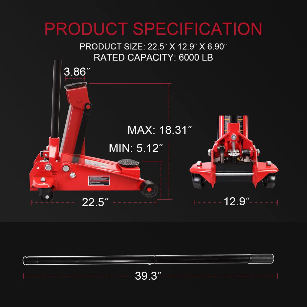 3-Ton Heavy Duty Hydraulic Floor Jack O58732