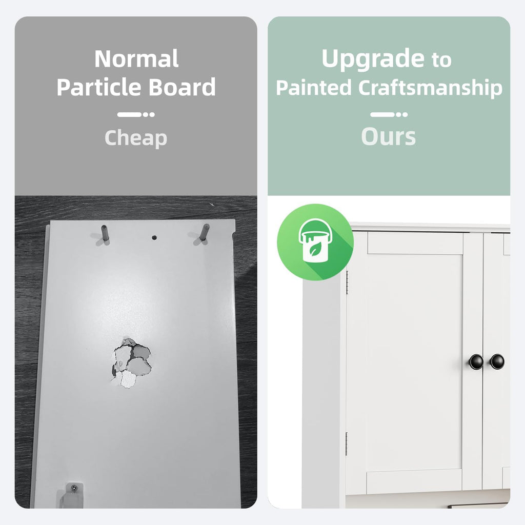30" x 24" White Wooden Bathroom Wall Cabinet S683937