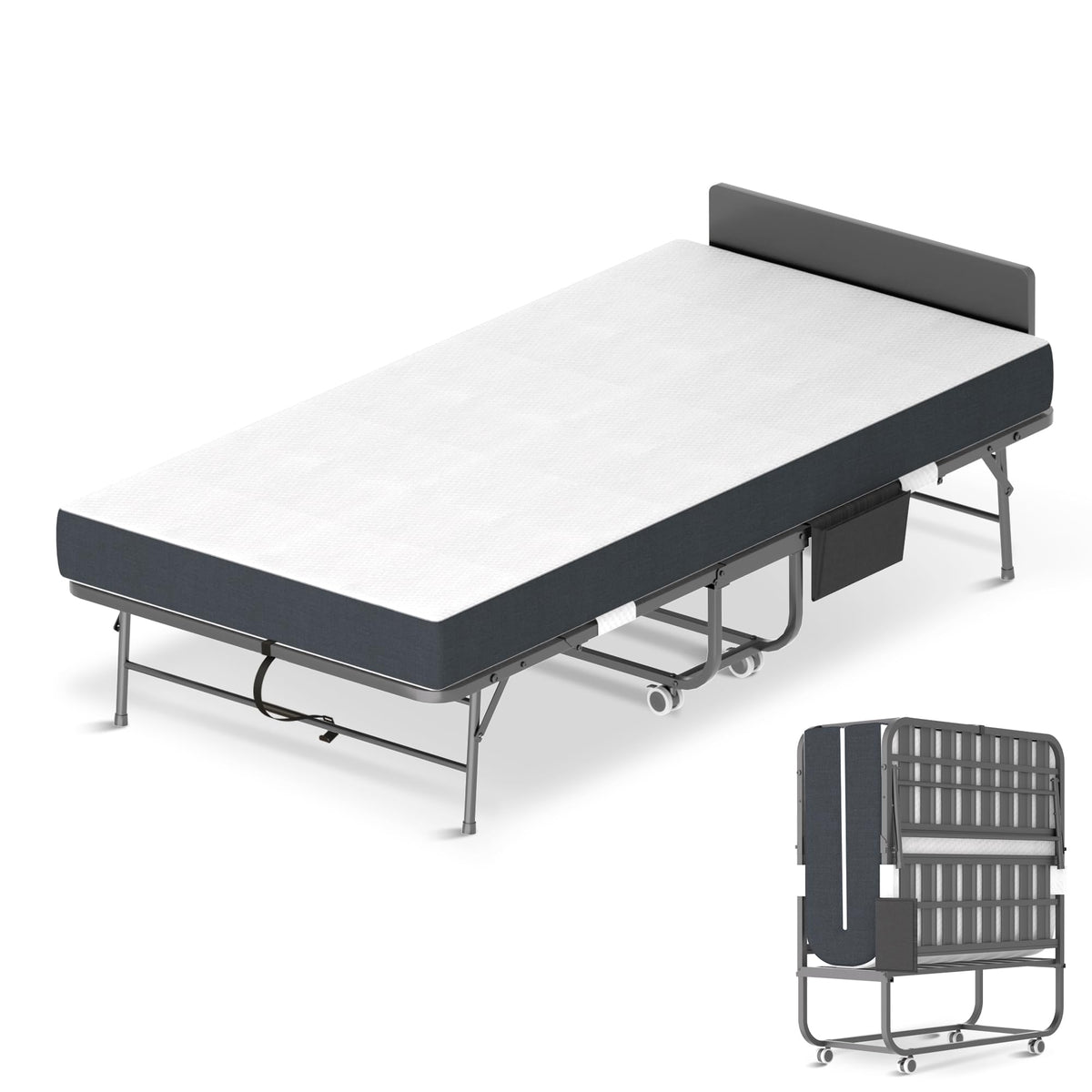 Folding Bed with Mattress & Headboard O443