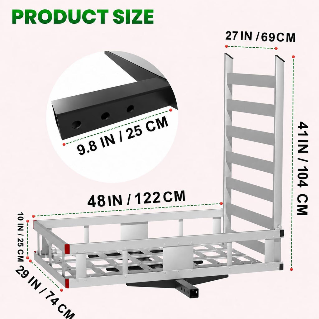 Aluminum Hitch Cargo Carrier with Ramp S71756
