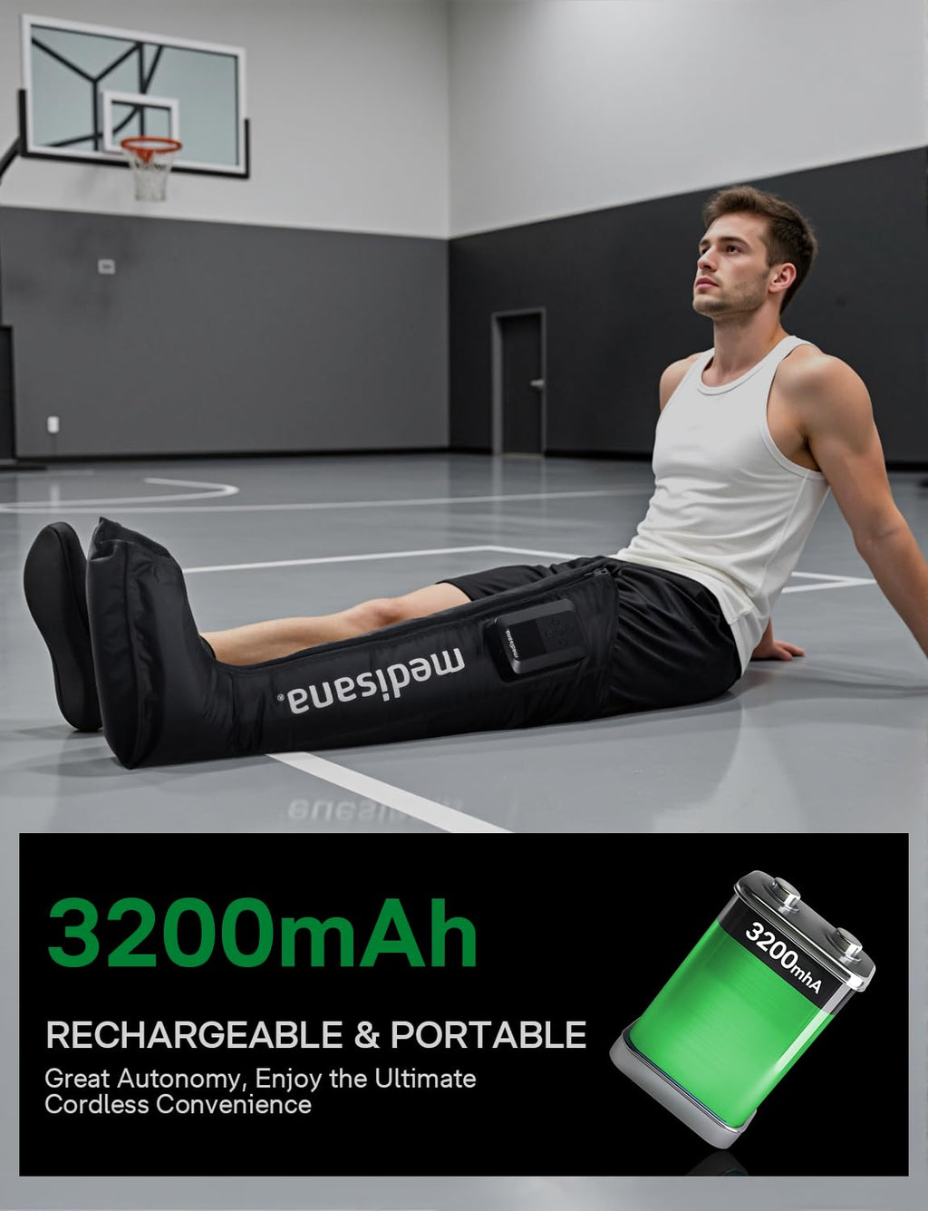 Cordless Rechargeable Air Pressure Leg Compression Boot J363