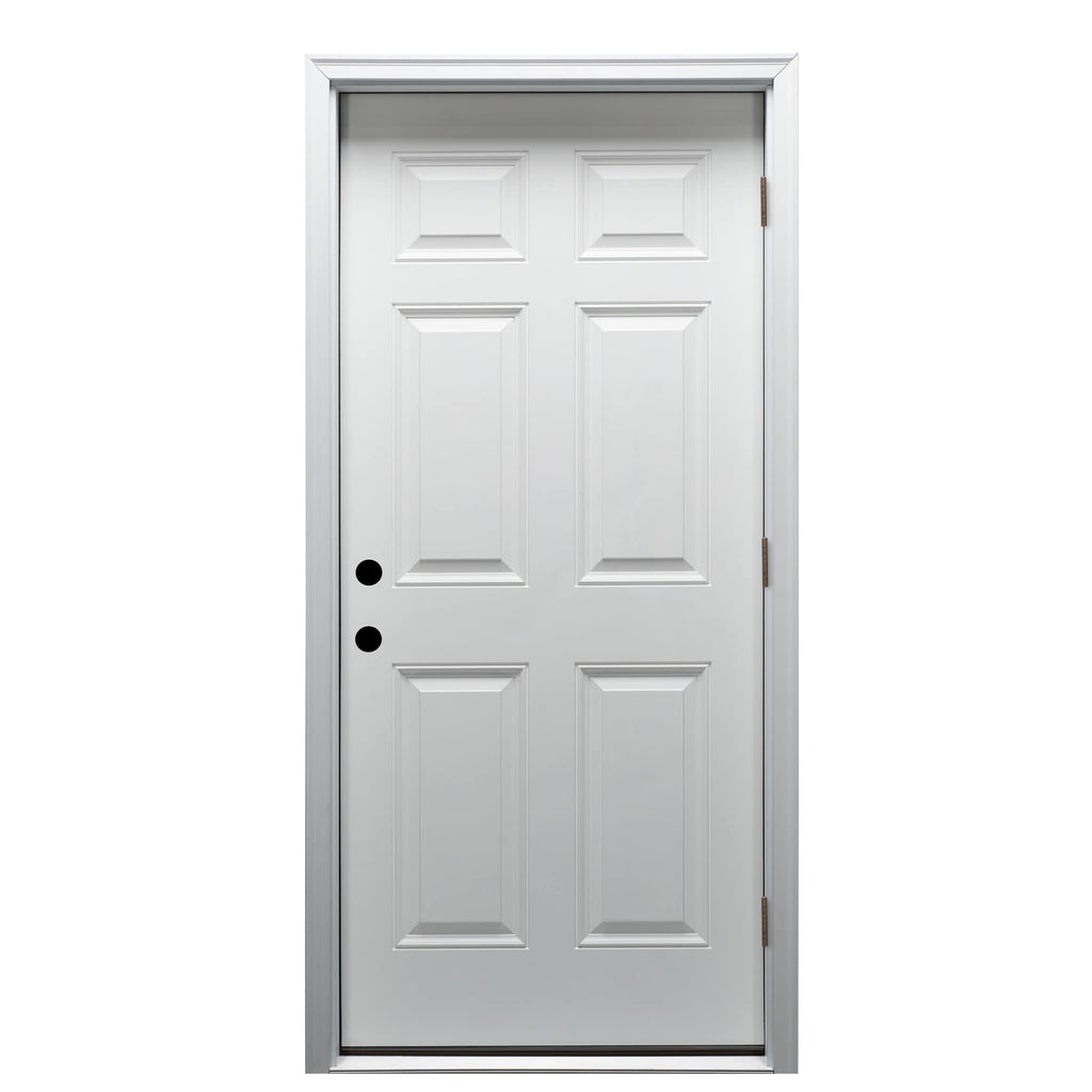 Steel Primed Left Hand Outswing Prehung Front Door 6-Panel 32'' x 80" Q235