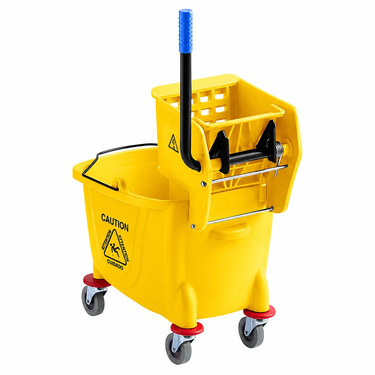 Yellow 35 Quart Mop Bucket with Wringer on Wheels F54961