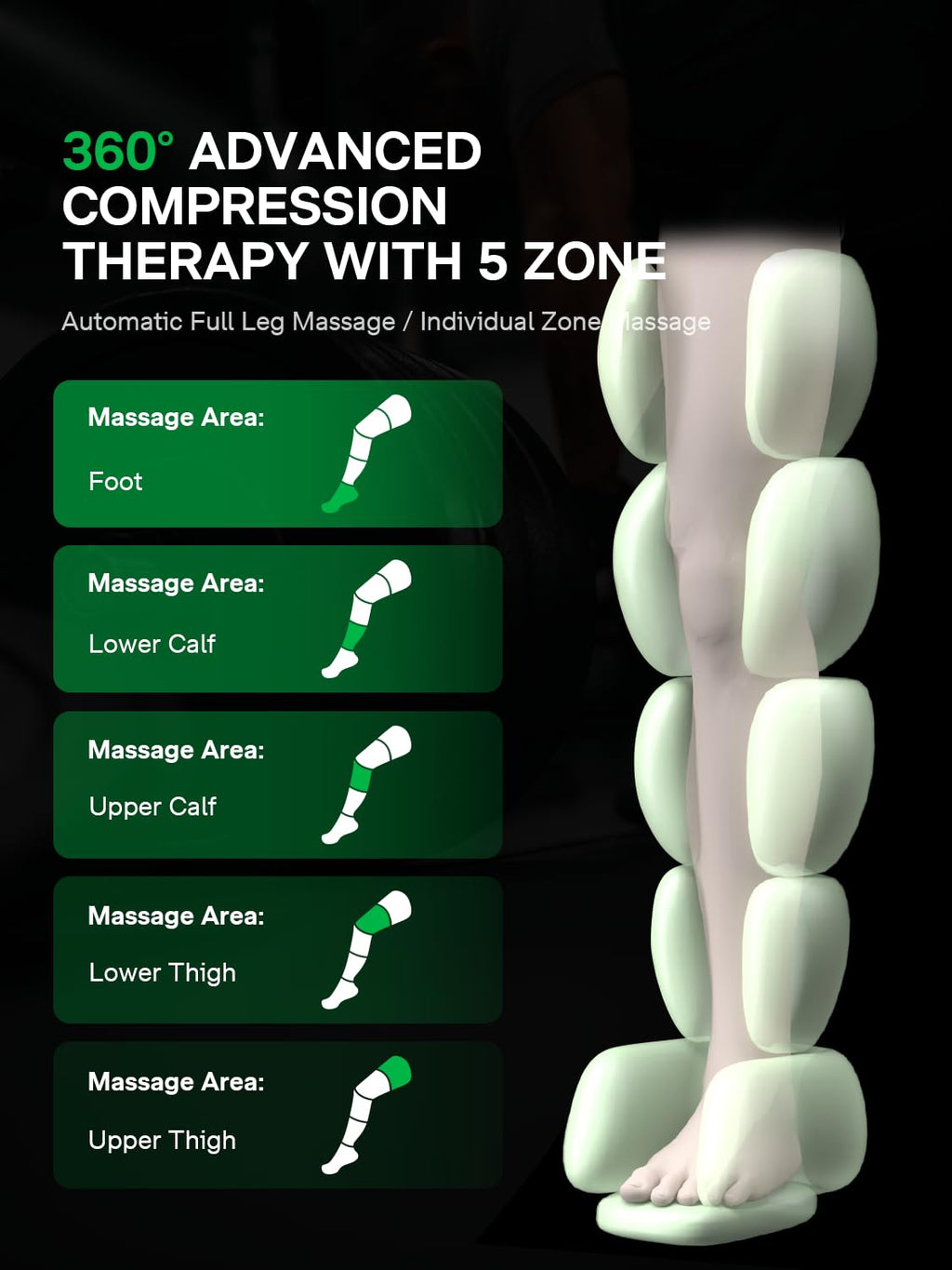 Cordless Rechargeable Air Pressure Leg Compression Boot J363