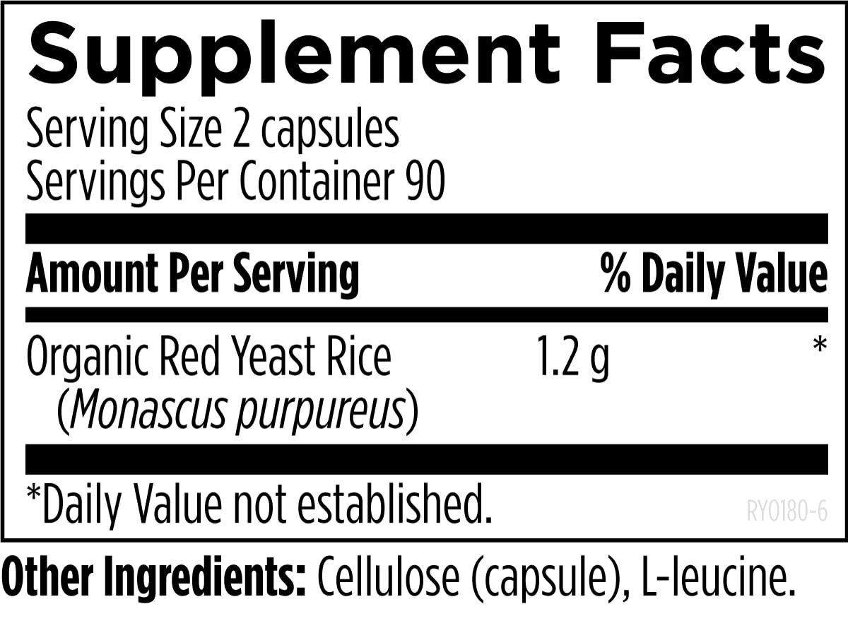 Red Yeast Rice 180 Capsules O7137