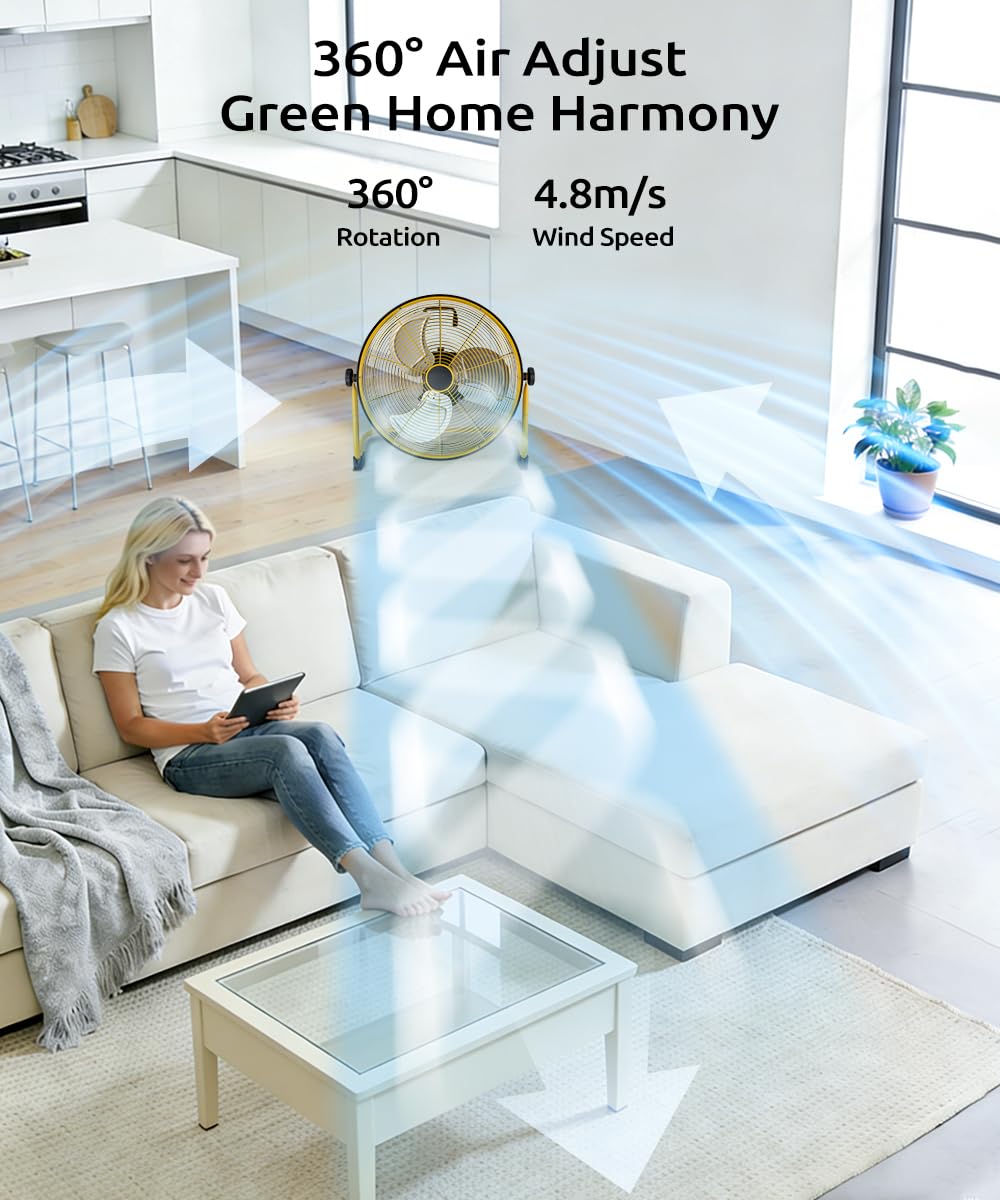 20" Rechargeable Floor Fan with Detachable Batteries F9414