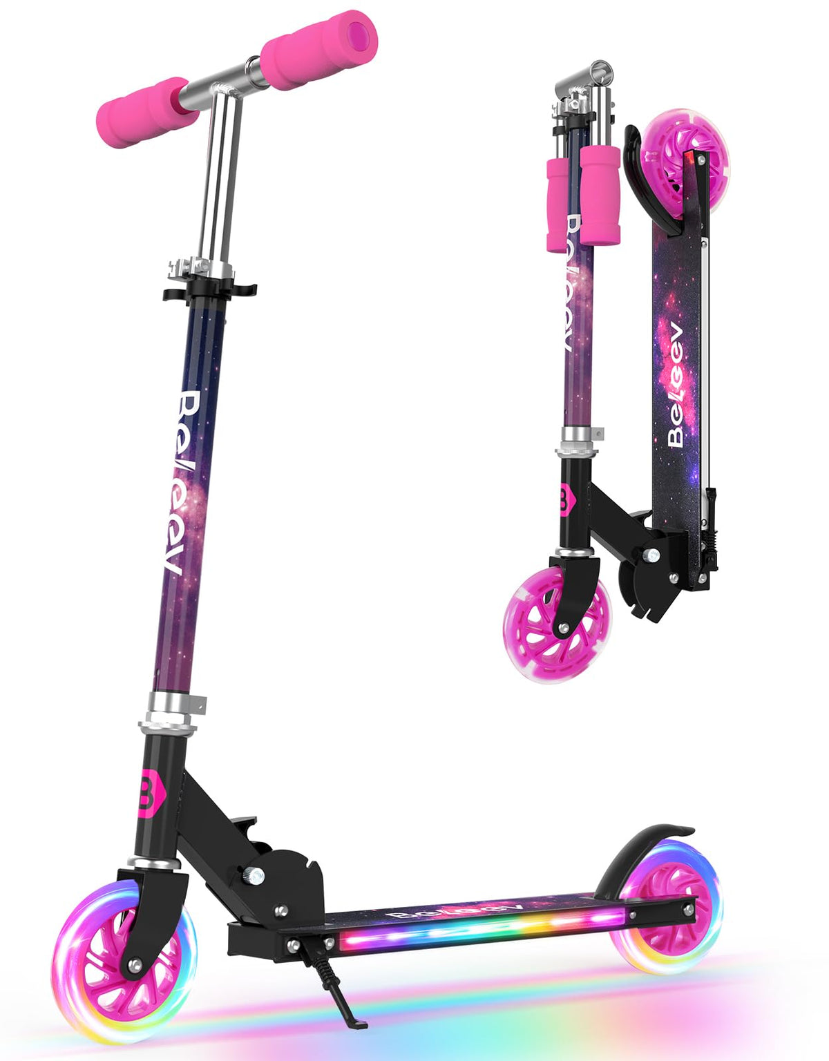 2 Wheel Folding Kick Scooter with Light Up Wheels E299