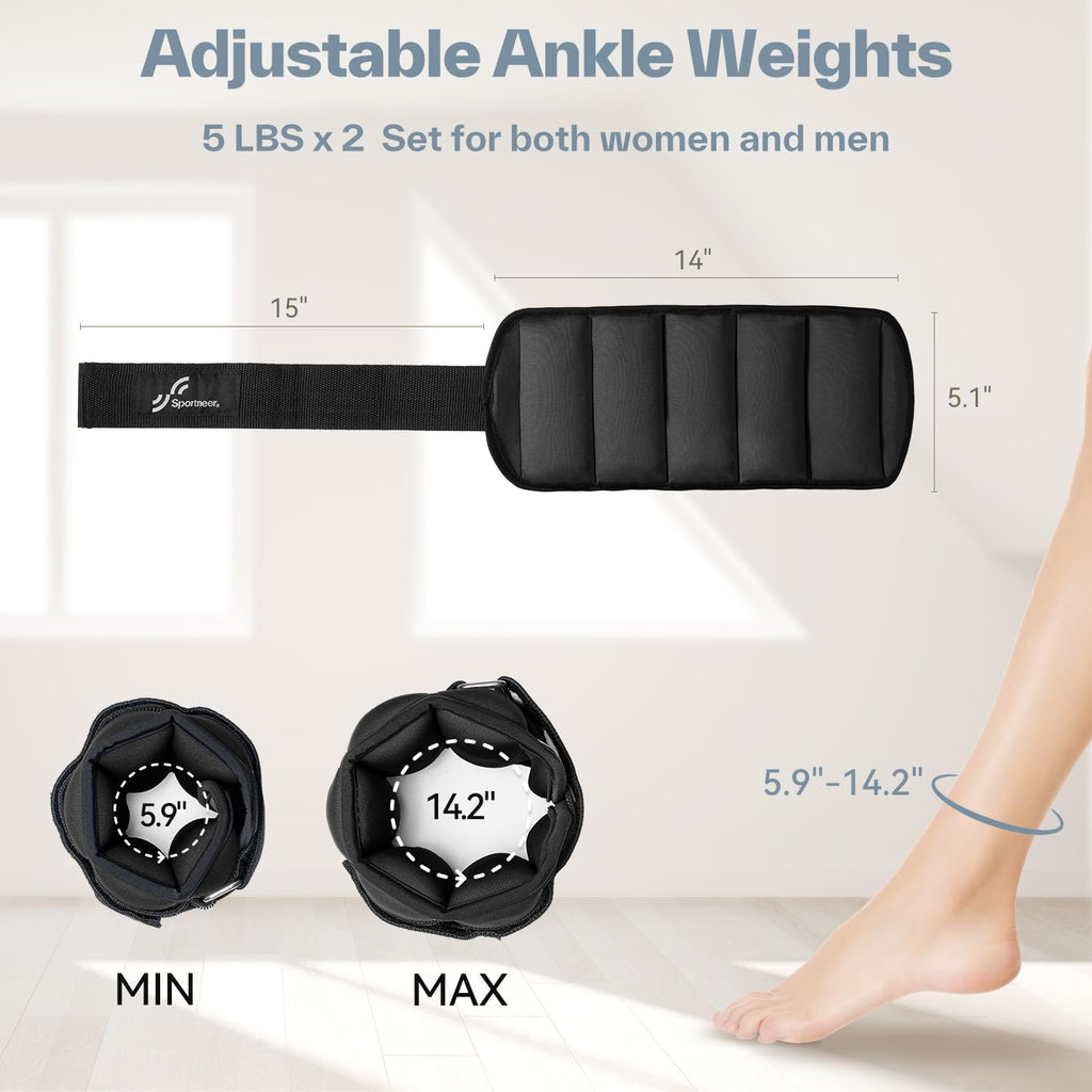 Adjustable Ankle Weights with Removable Weights Q962