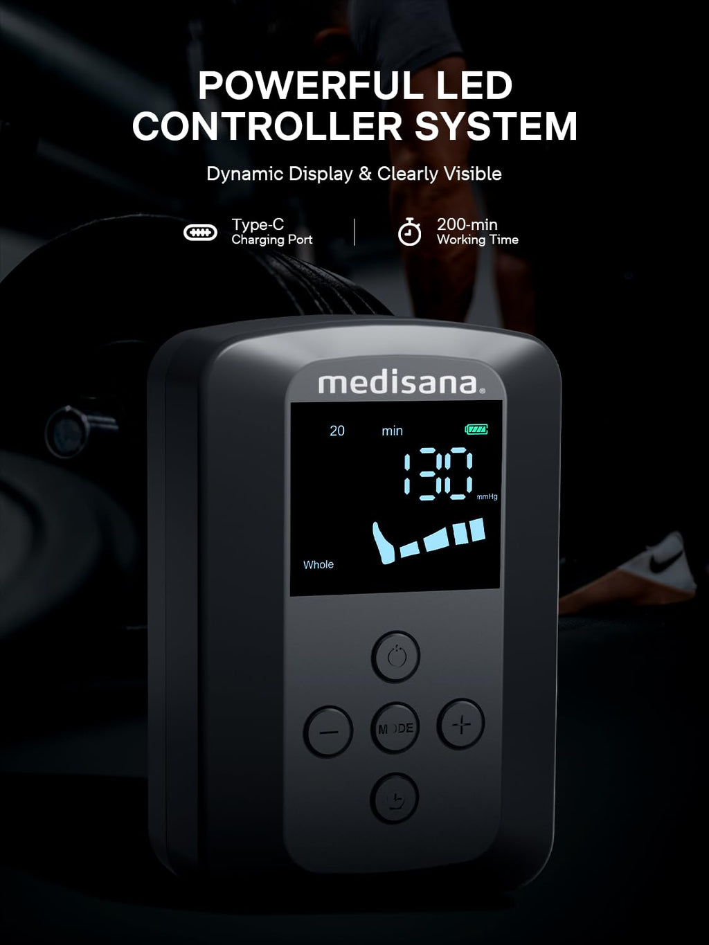 Cordless Rechargeable Air Pressure Leg Compression Boot J363