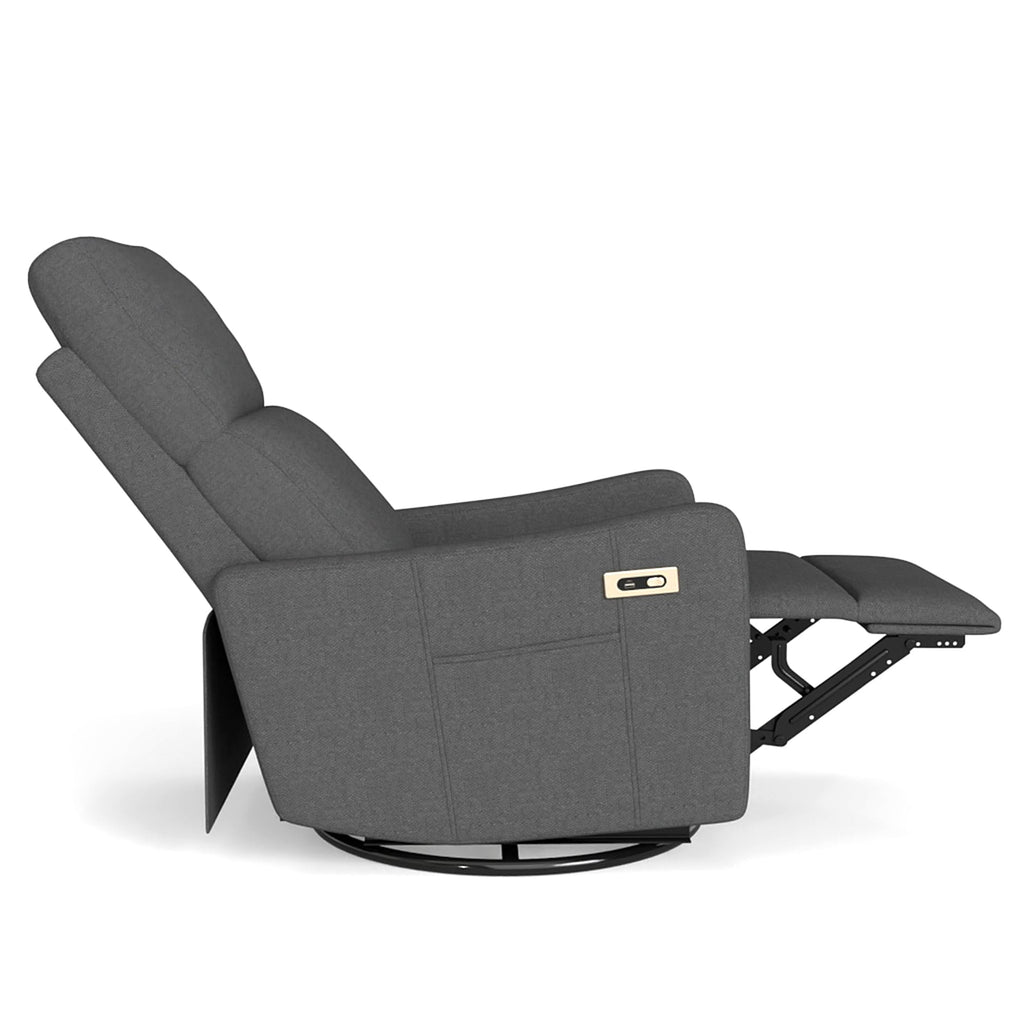 Dark Gray Swivel Rocker Recliner Chair F92038