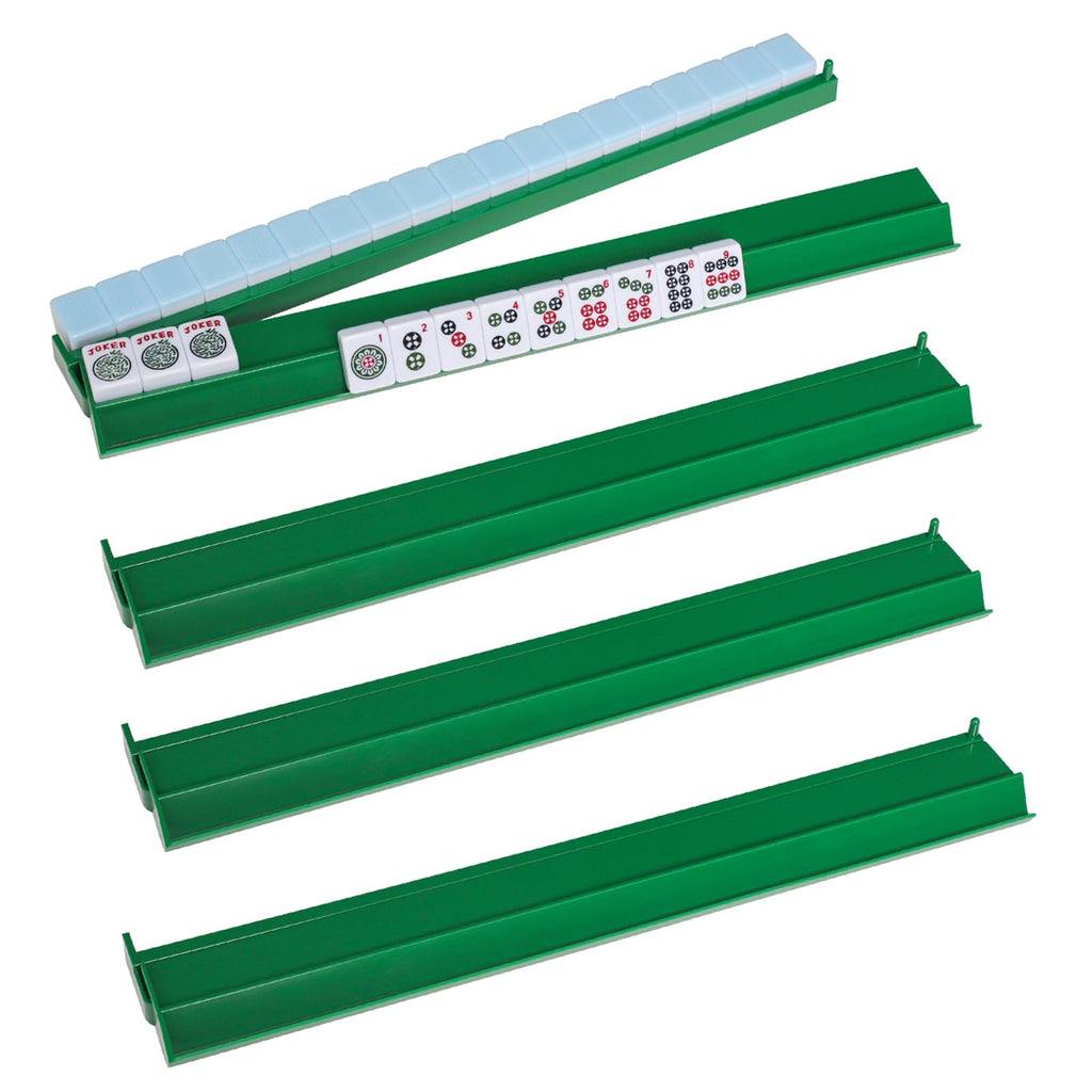 Green Mahjong Racks with Pushers 4 PCS B3203