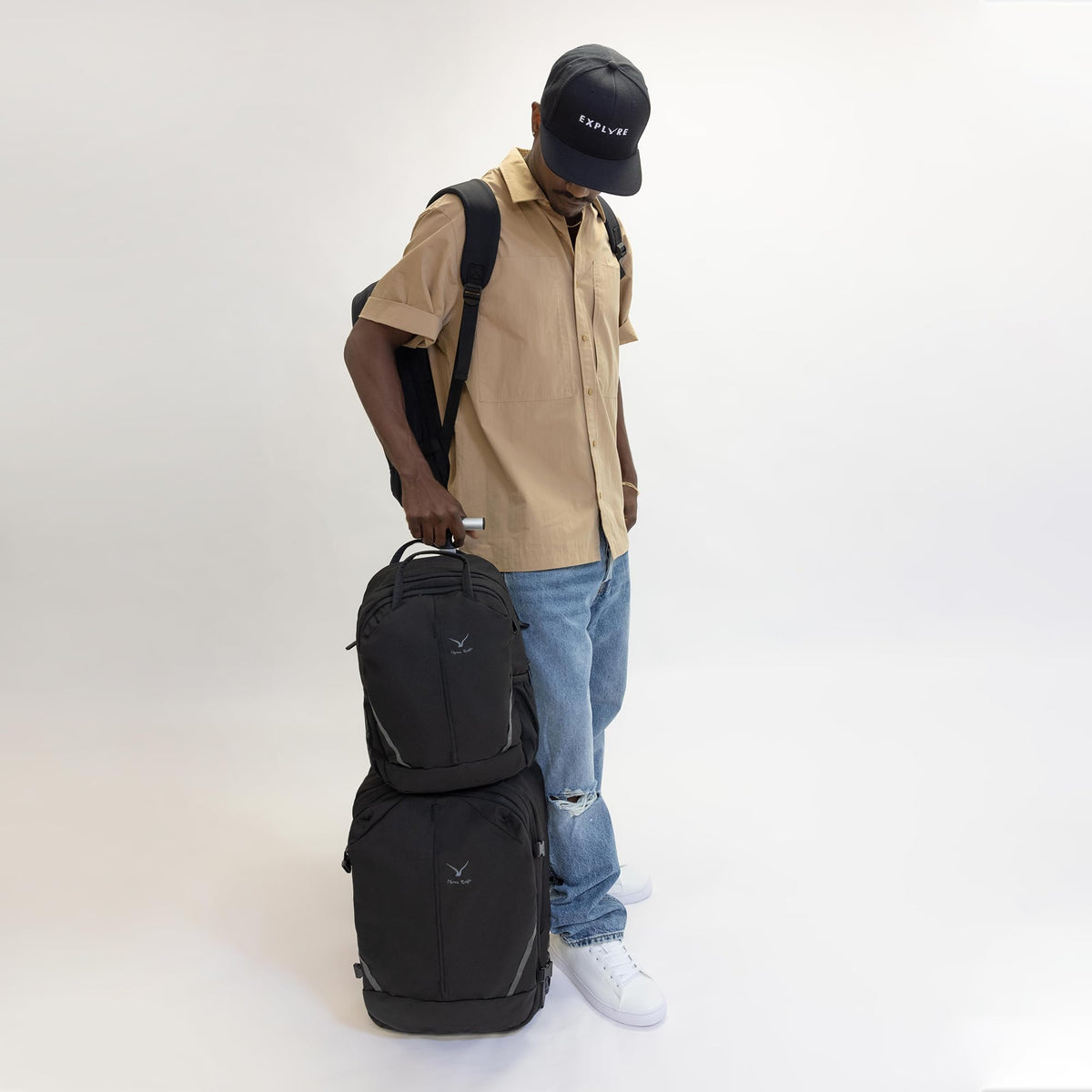 Rolling Backpack with Wheels 43L with Packing Cubes Set 6PC J485010