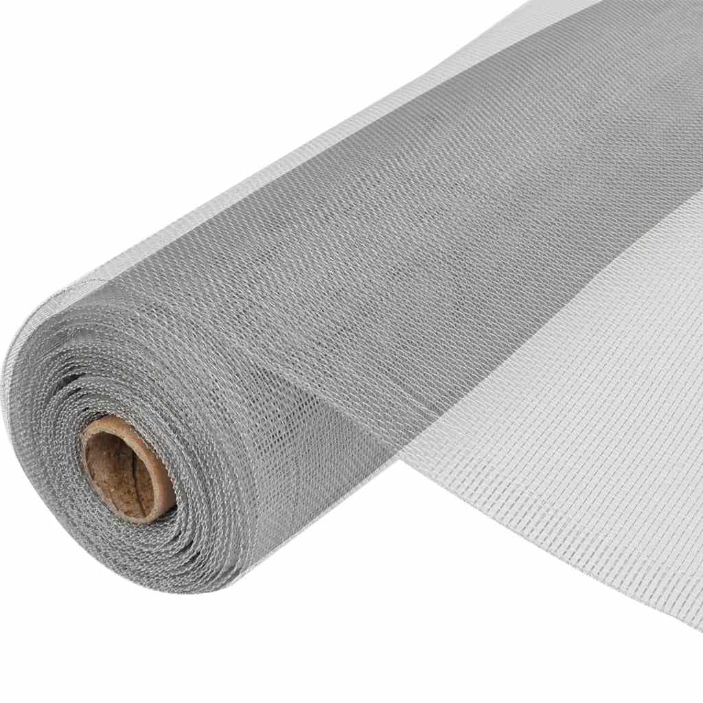 Aluminum Mesh Screen 39.4x196.9 Inch Silver O164186