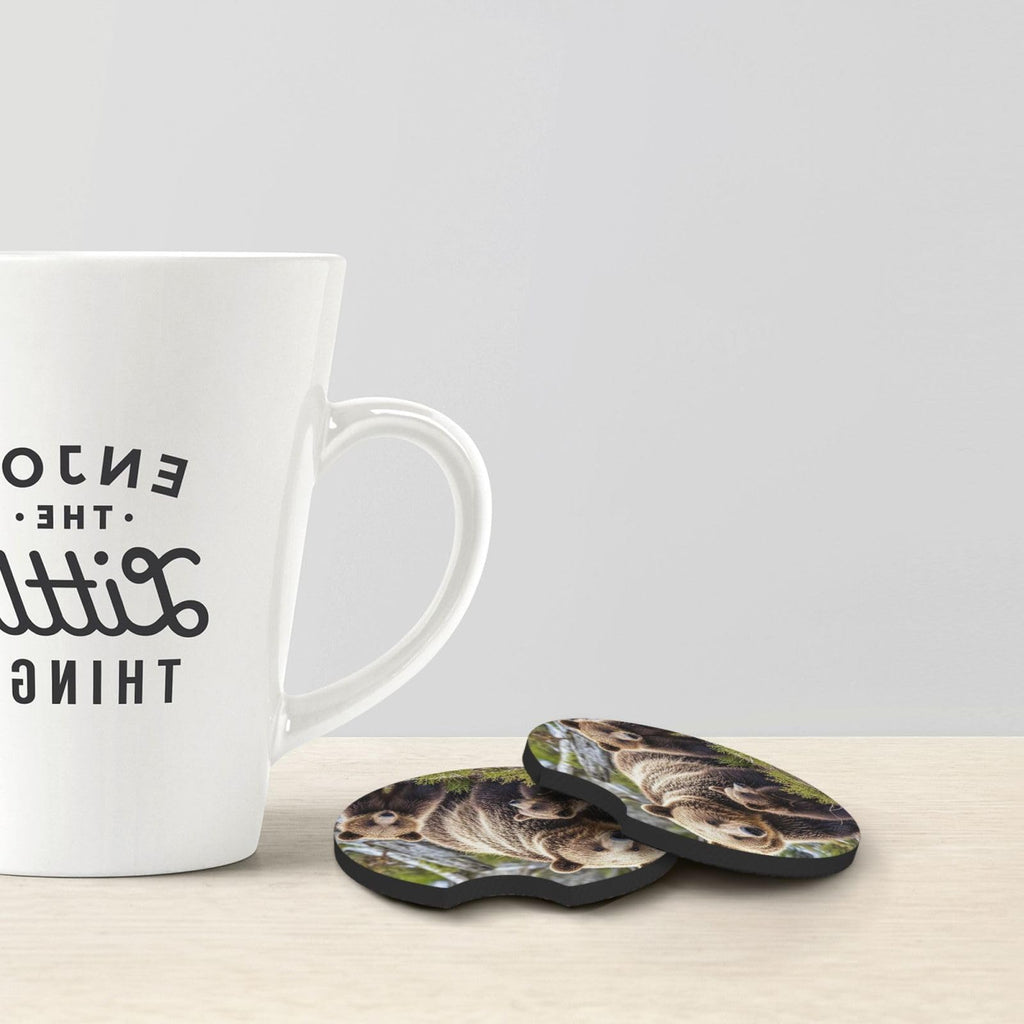 Black Drink Coasters with Metal Holder Set of 2 T39598