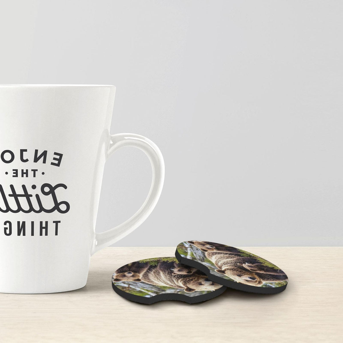 Black Drink Coasters with Metal Holder Set of 2 T39598