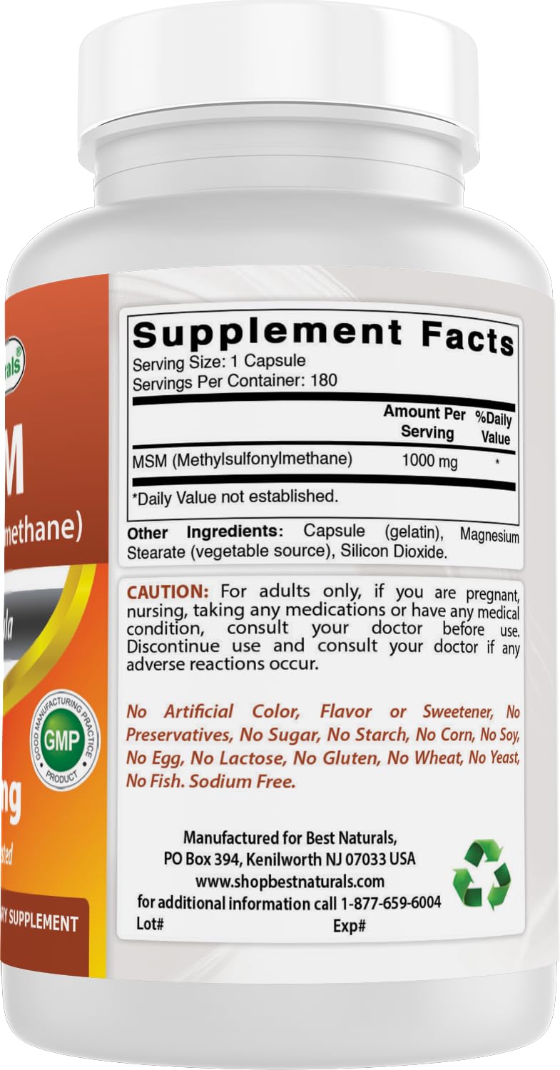MSM 1000 mg 180 Capsules M60375