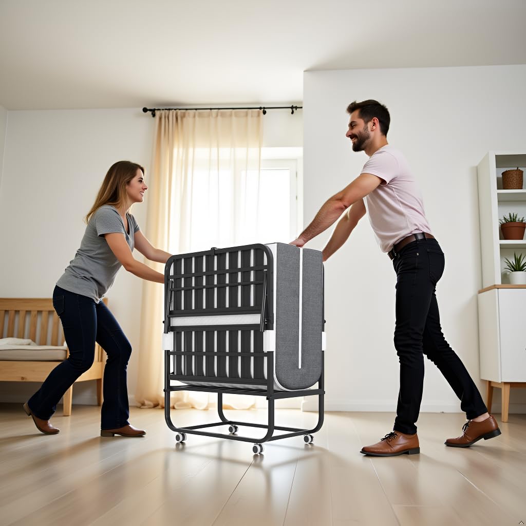 Folding Bed with Mattress & Headboard O443