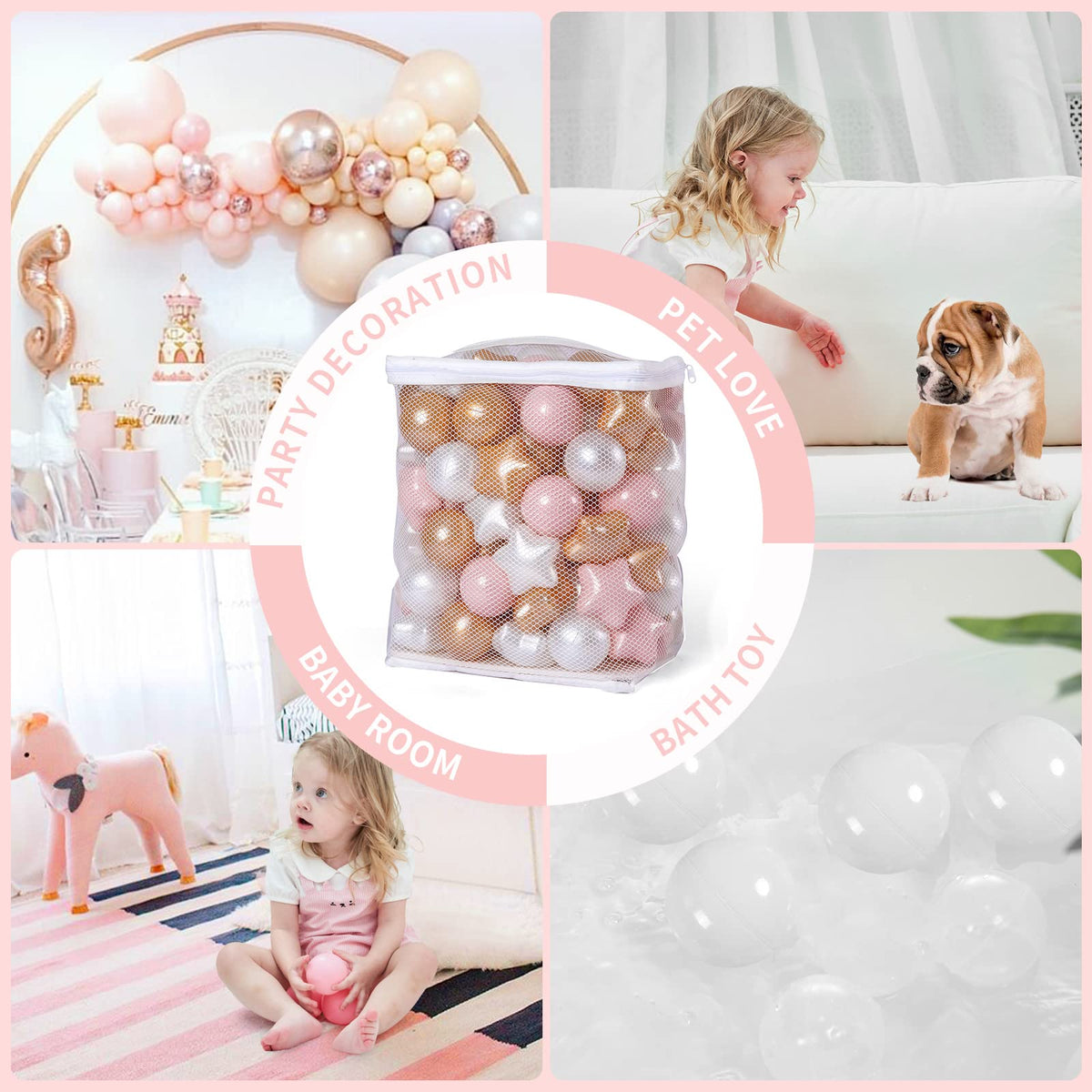 50 100 200 Count Star Ball Pit Balls Non-Toxic Plastic U62990