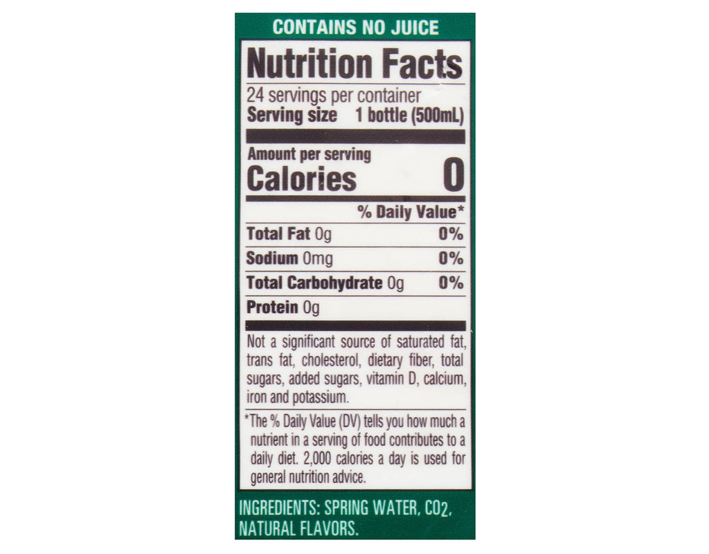 Sparkling Natural Spring Water Variety Pack 24 Half Liter Bottles L29686