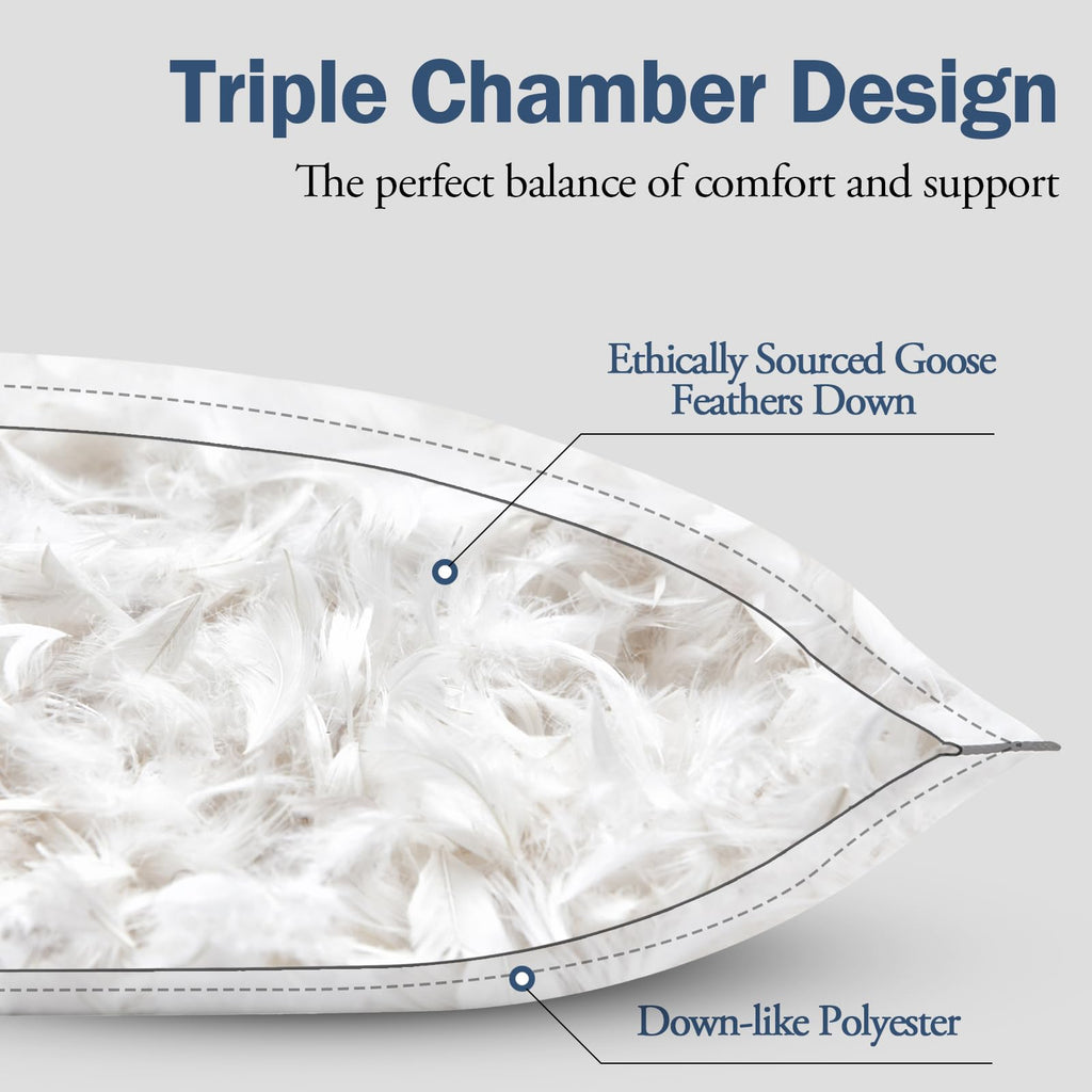 King Size Goose Feather Down Pillows Set of 2 X820
