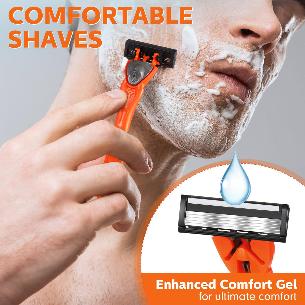 28 Pcs Mens Razors Set 5 Blade Refillable Shaving Kit A871