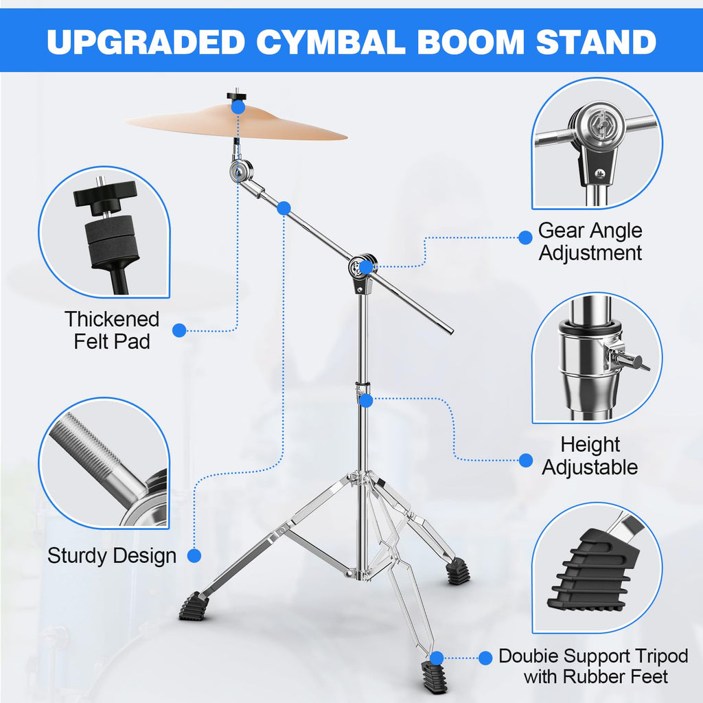 Adjustable Boom Cymbal Stand with Double Braced Legs Y956501