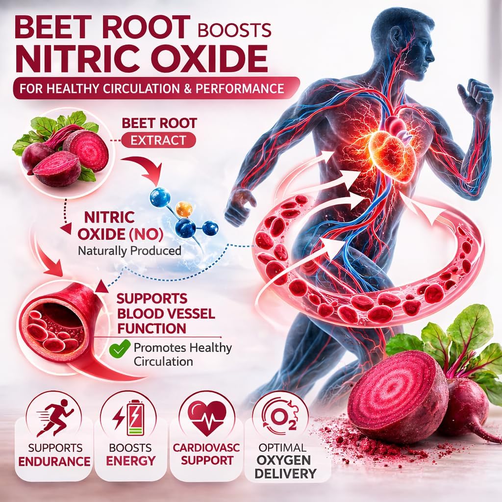 Organic Beet Root Capsules, 1300mg - 60 Capsules Q790