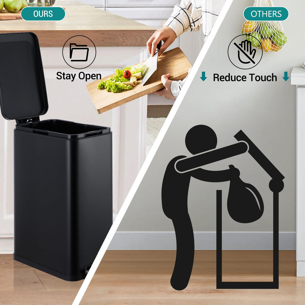 50L Slim Stainless Steel Trash Can with Lid G794