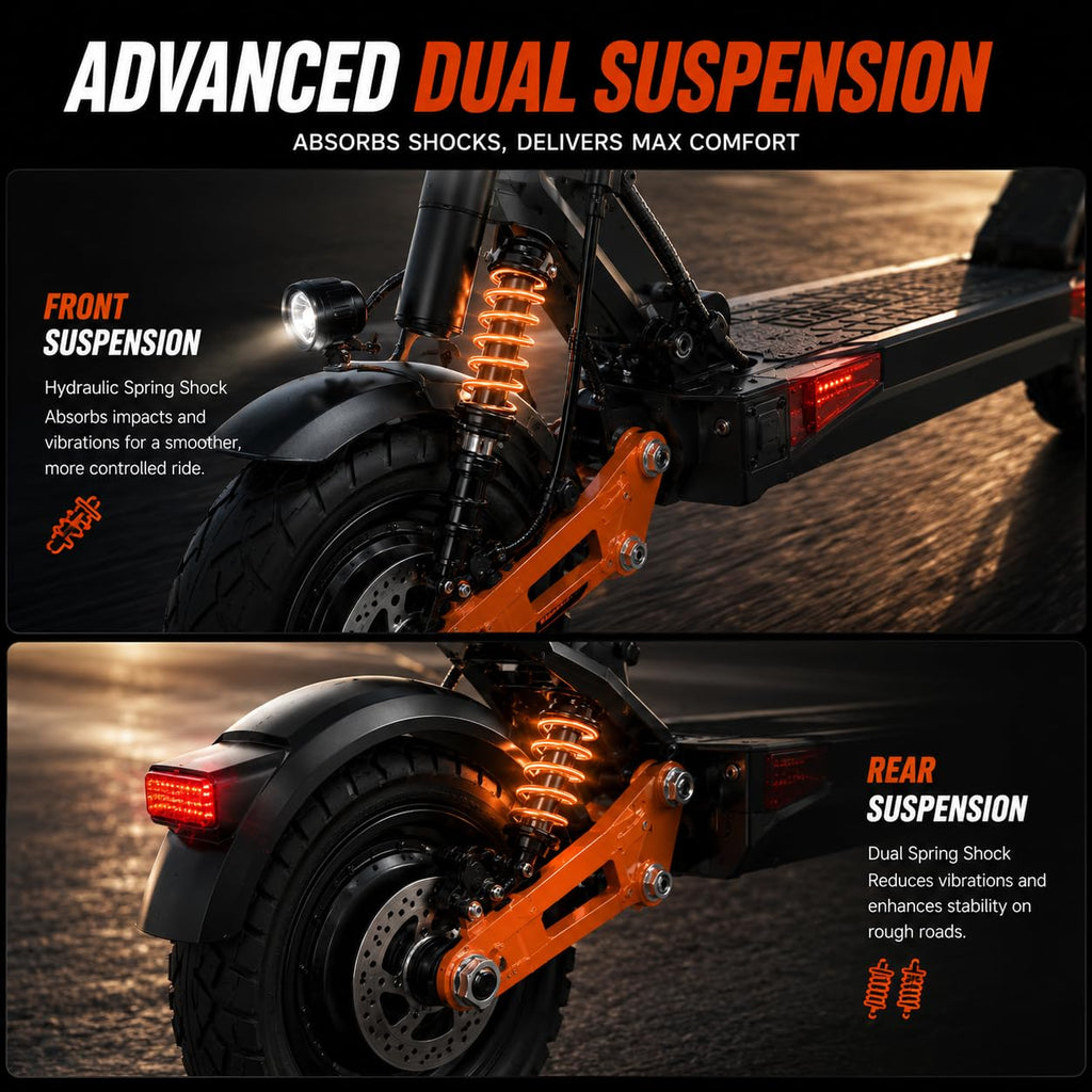 5600W Motor 46 MPH 27Ah Battery 10" Off Road Foldable Electric Scooter W394549