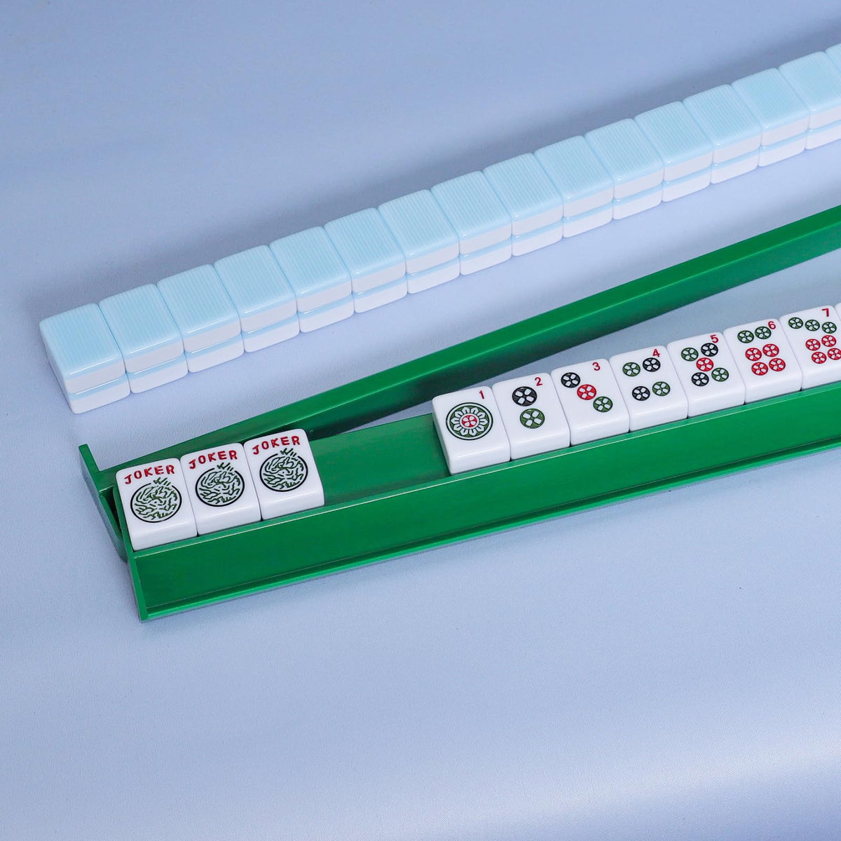 Green Mahjong Racks with Pushers 4 PCS B3203